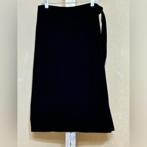 Marks & Spencer Black Midi Wrap Pencil Skirt for Work Sz 16